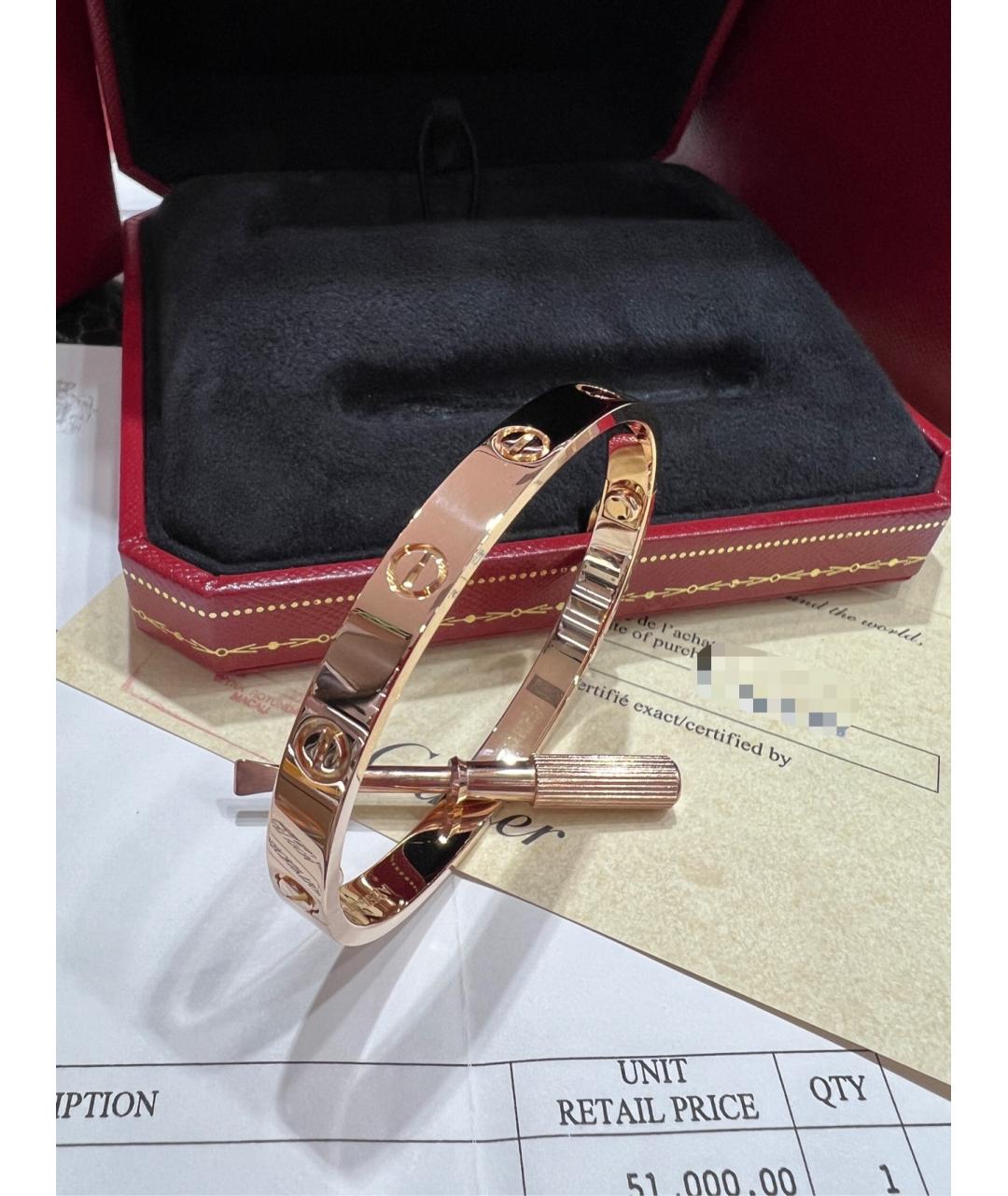 CARTIER Золотой браслет из розового золота, фото 2