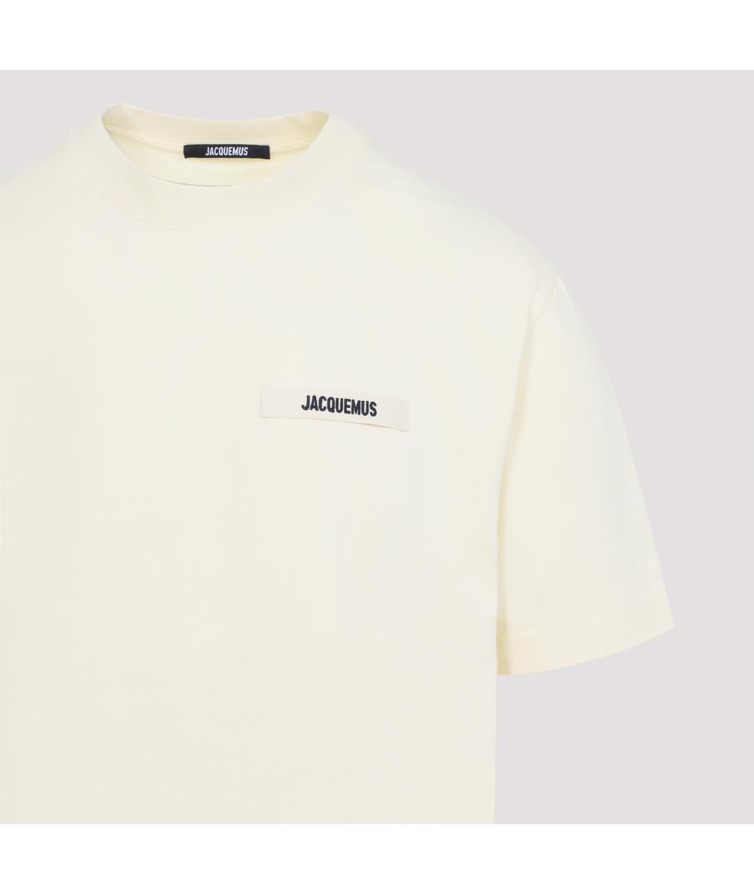 JACQUEMUS Бежевая хлопковая футболка, фото 3