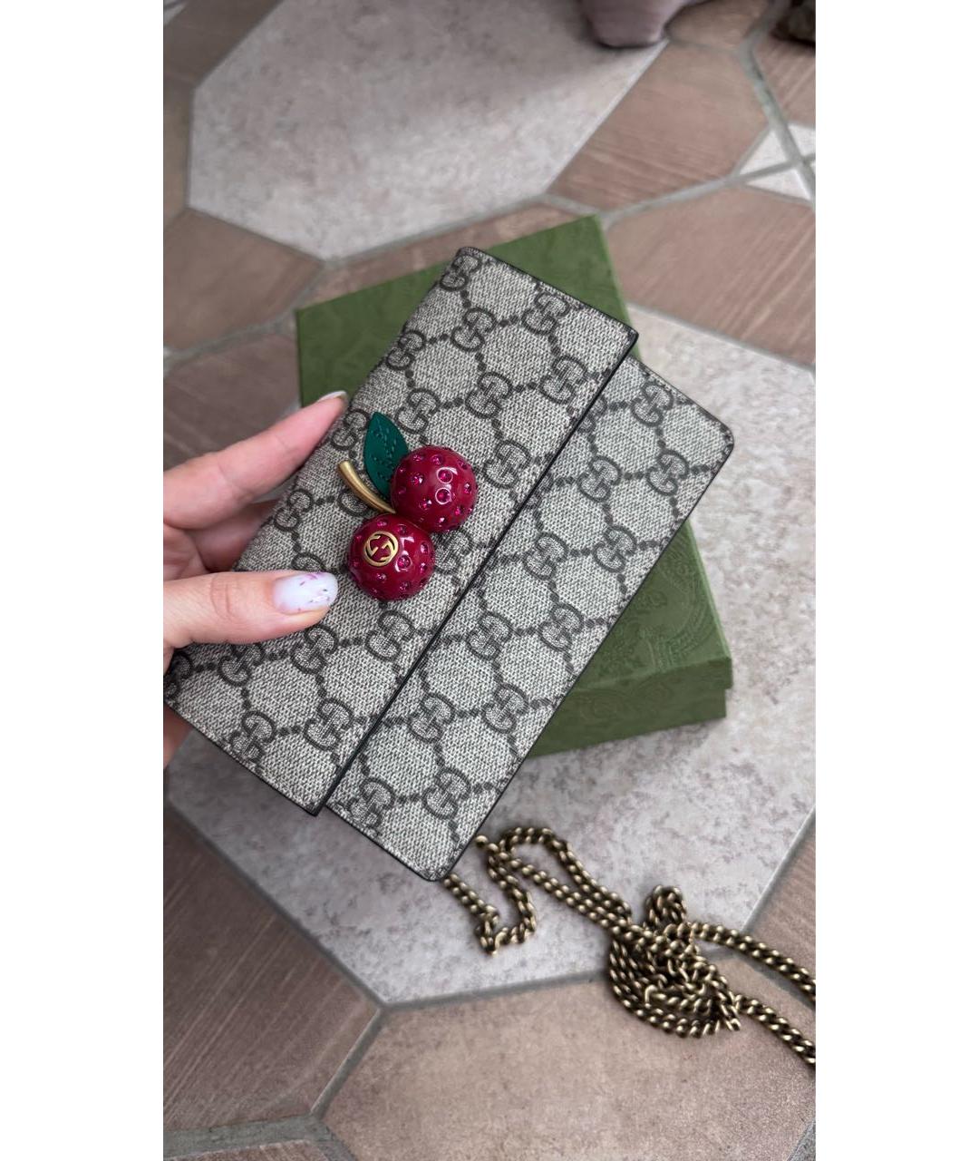GUCCI Бежевая кожаная сумка через плечо, фото 2