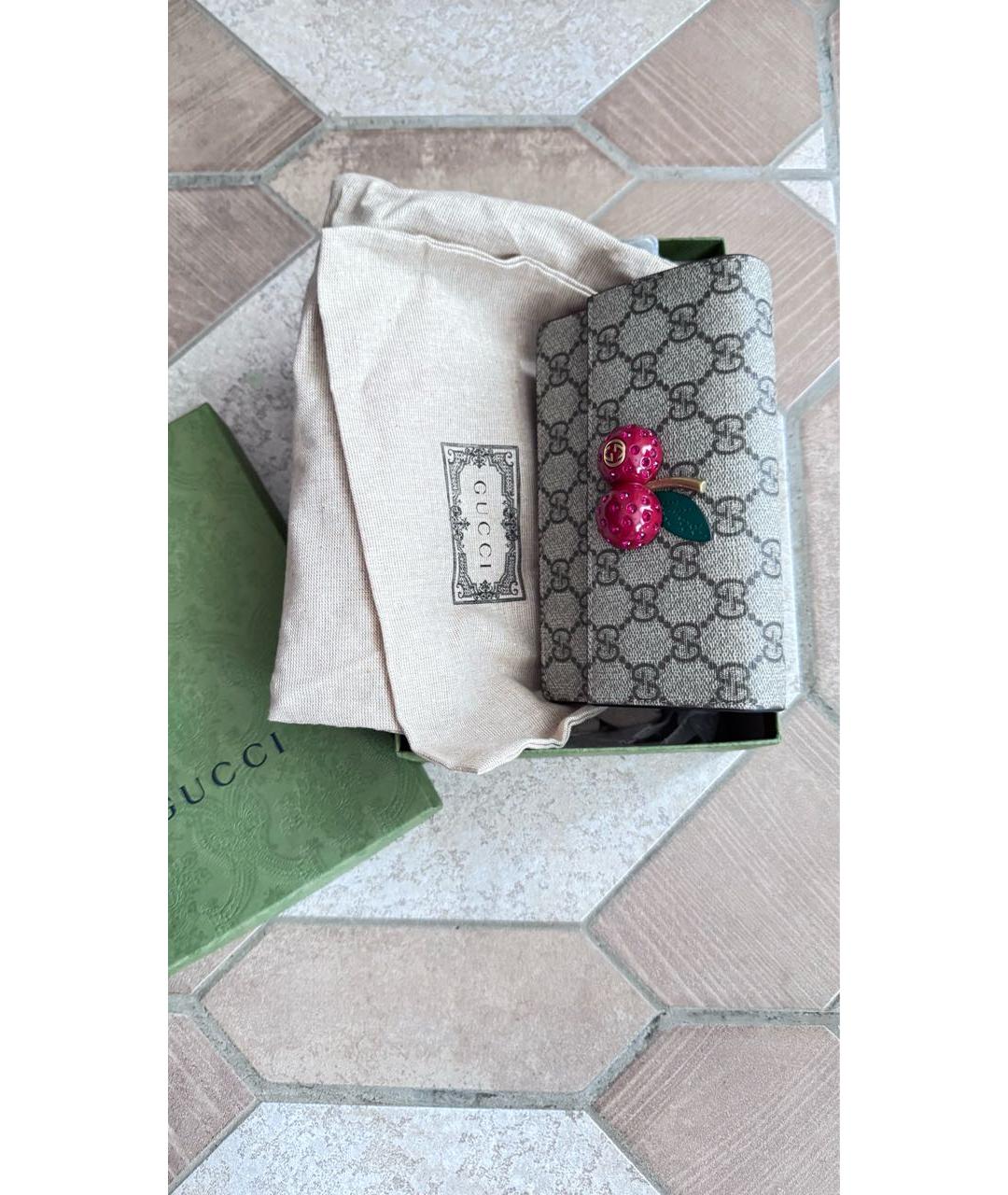 GUCCI Бежевая кожаная сумка через плечо, фото 4