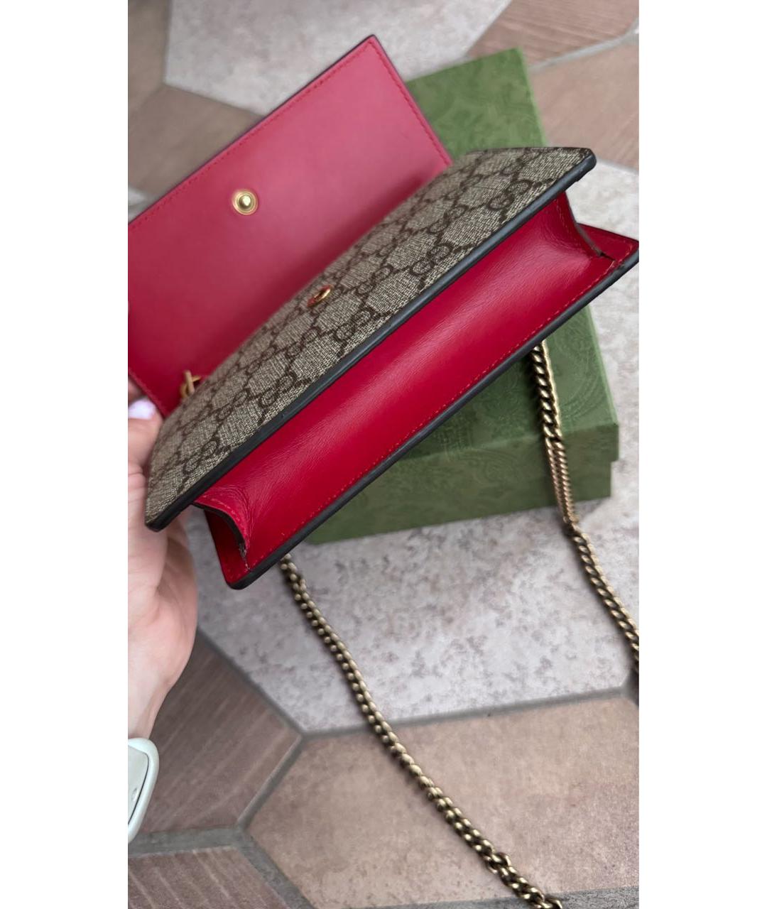 GUCCI Бежевая кожаная сумка через плечо, фото 3