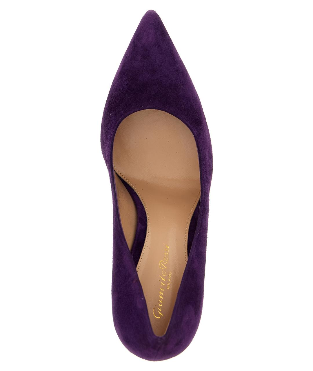 GIANVITO ROSSI Фиолетовые замшевые туфли, фото 4