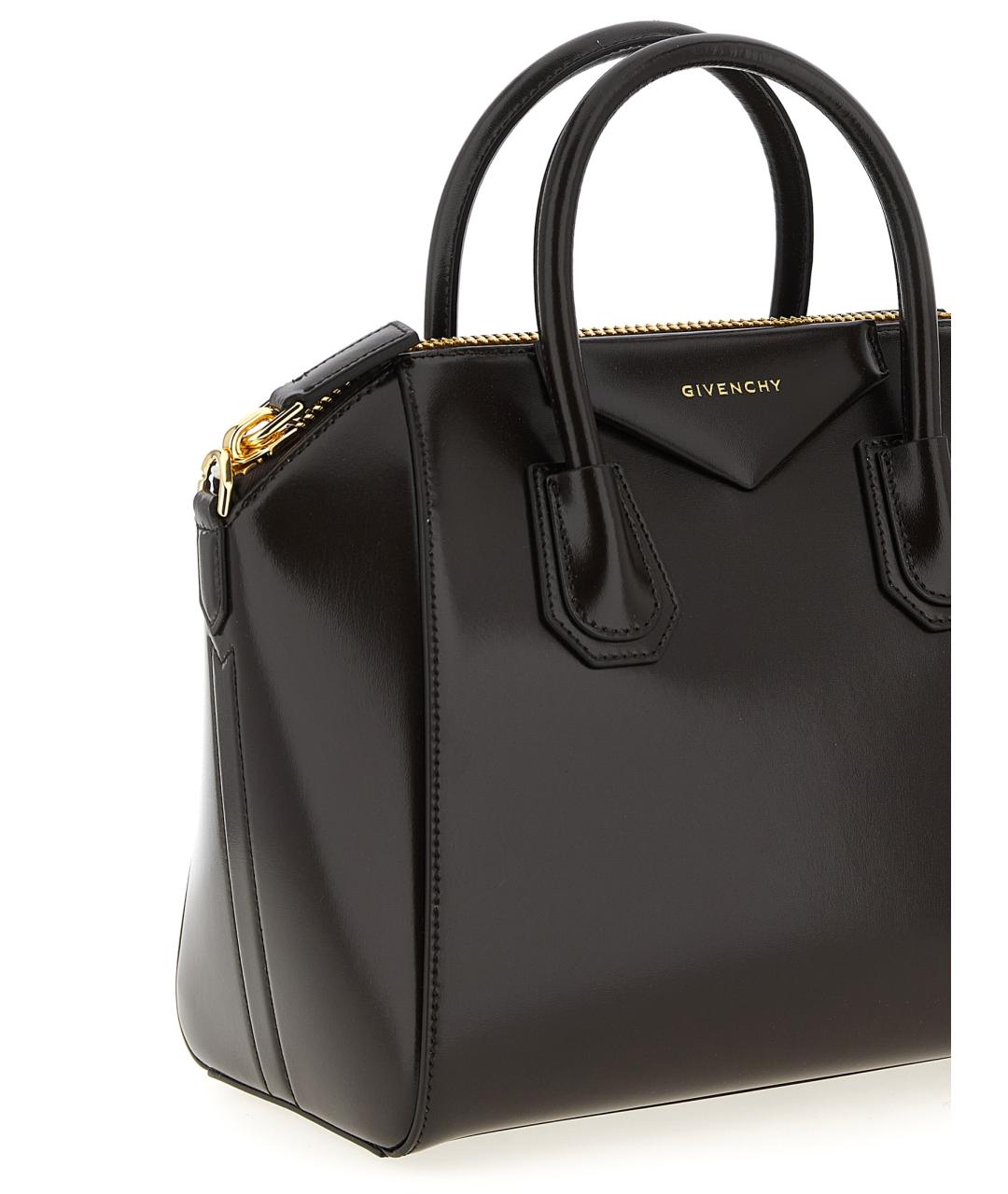 GIVENCHY Коричневая кожаная сумка с короткими ручками, фото 3