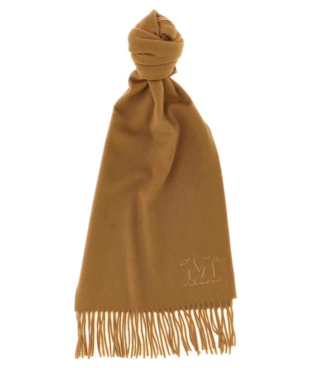 MAX MARA Коричневый кашемировый шарф, фото 1