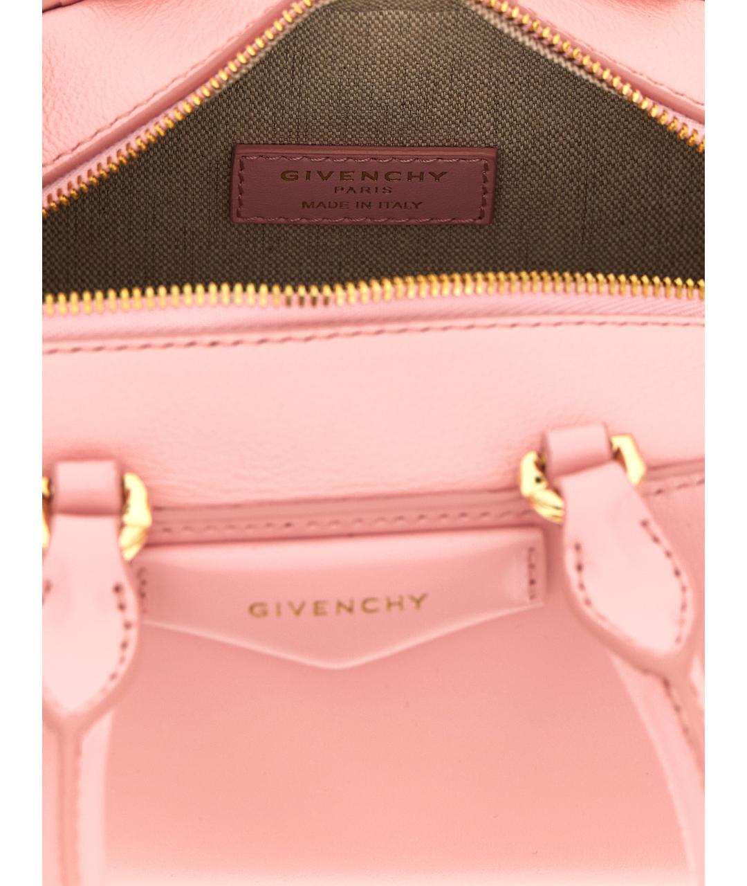 GIVENCHY Розовая кожаная сумка с короткими ручками, фото 4