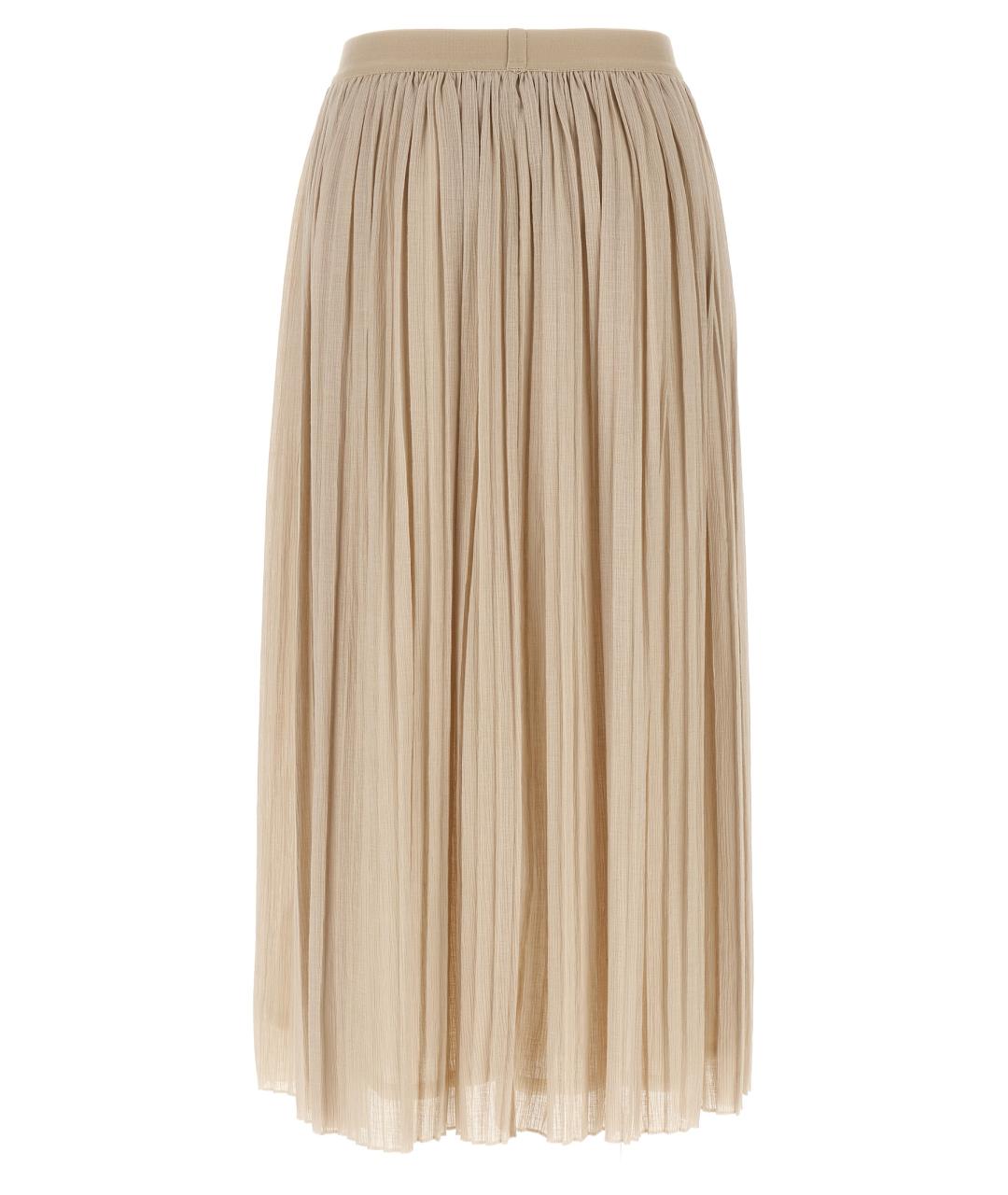 WEEKEND MAX MARA Бежевая хлопковая юбка миди, фото 2