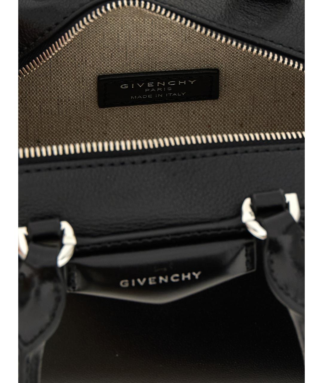 GIVENCHY Черная кожаная сумка с короткими ручками, фото 4