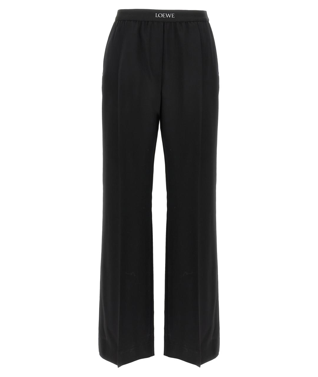 LOEWE Черные шерстяные прямые брюки, фото 1