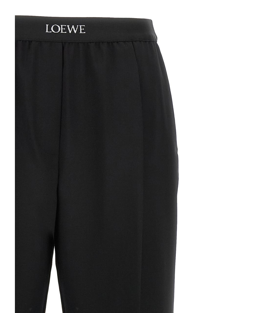 LOEWE Черные шерстяные прямые брюки, фото 3