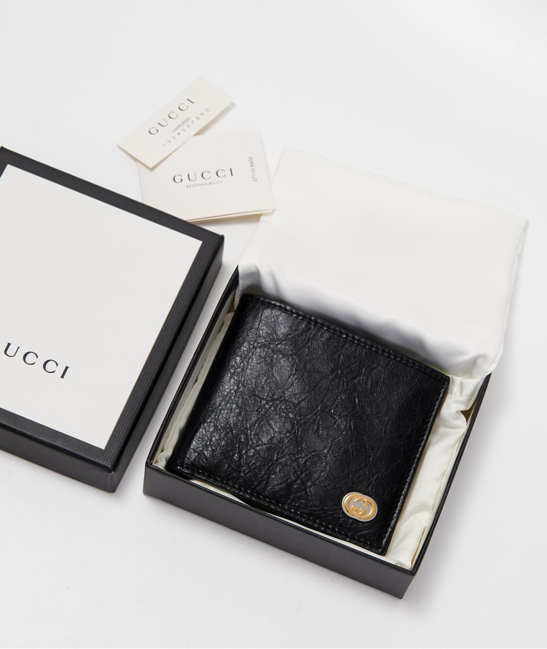 GUCCI Черный кожаный кошелек, фото 3