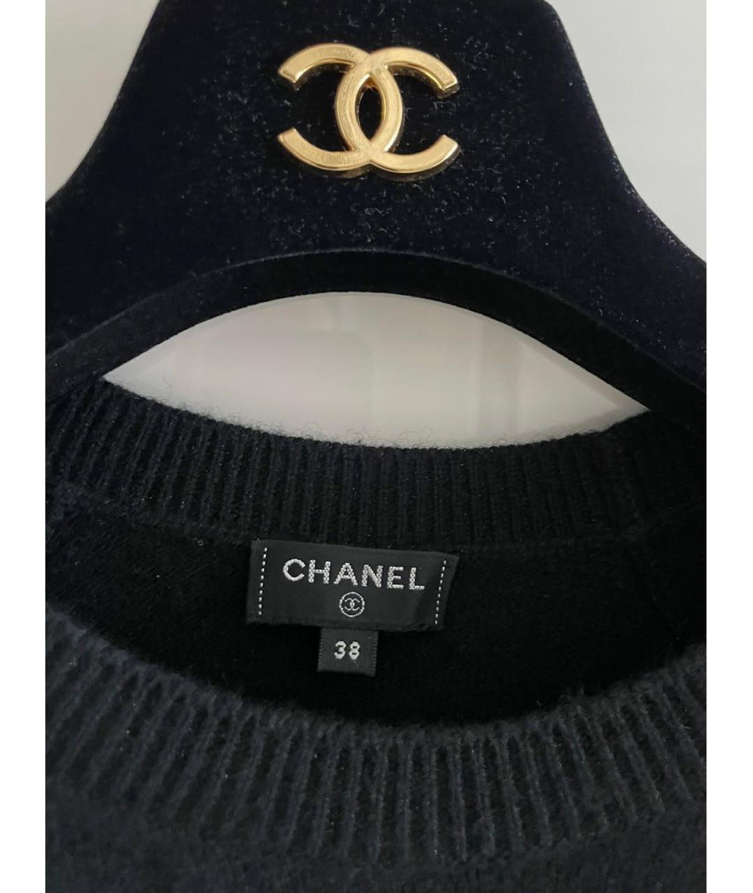CHANEL Черный кашемировый джемпер / свитер, фото 4