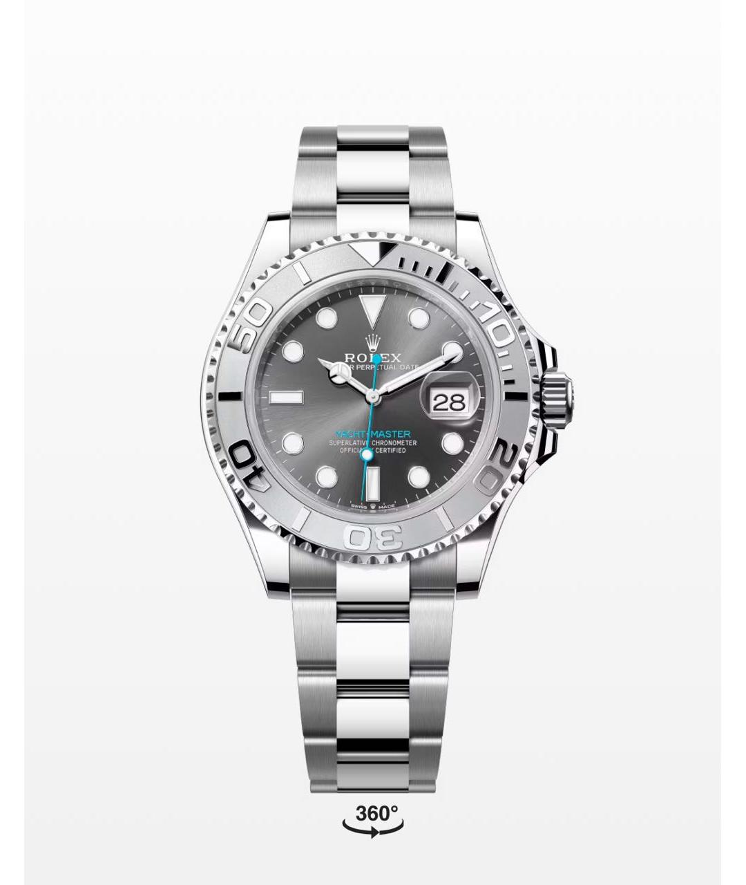 ROLEX Антрацитовые платиновые часы, фото 3