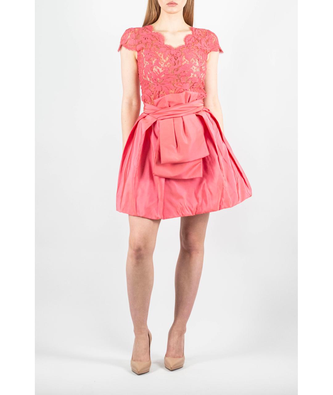 ZUHAIR MURAD Коралловый ацетатный костюм с юбками, фото 6