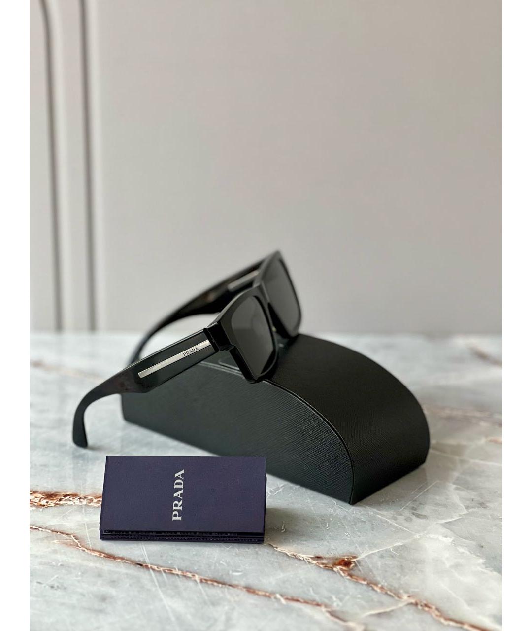 PRADA Черные пластиковые солнцезащитные очки, фото 5
