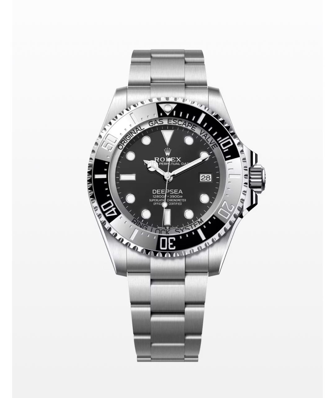 ROLEX Черные металлические часы, фото 3