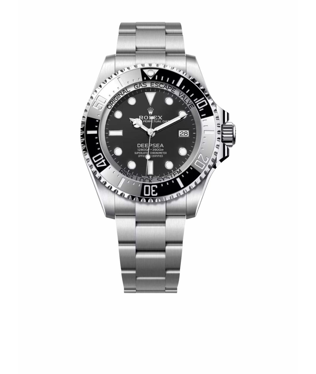 ROLEX Черные металлические часы, фото 1