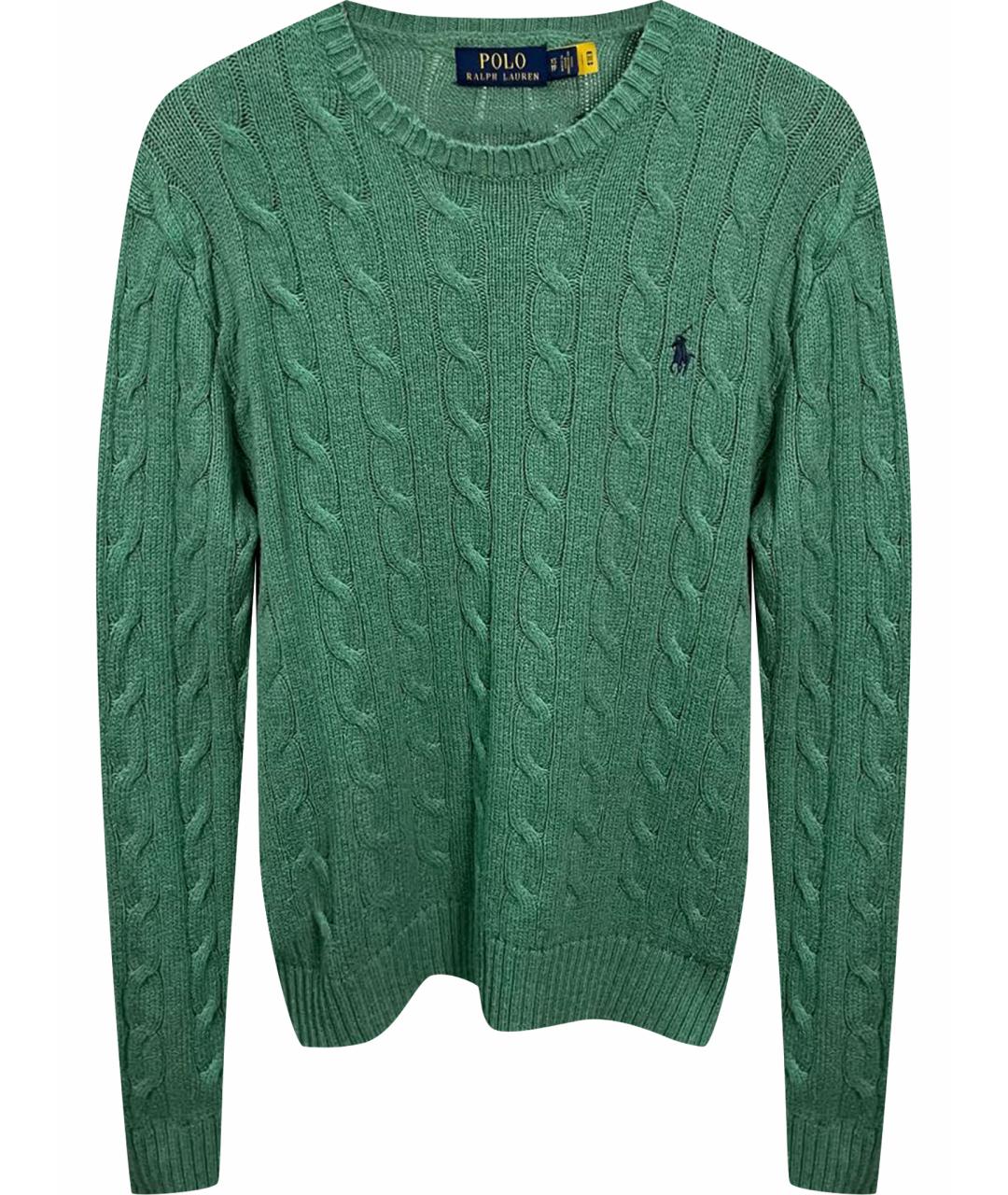 POLO RALPH LAUREN Зеленый хлопковый джемпер / свитер, фото 1