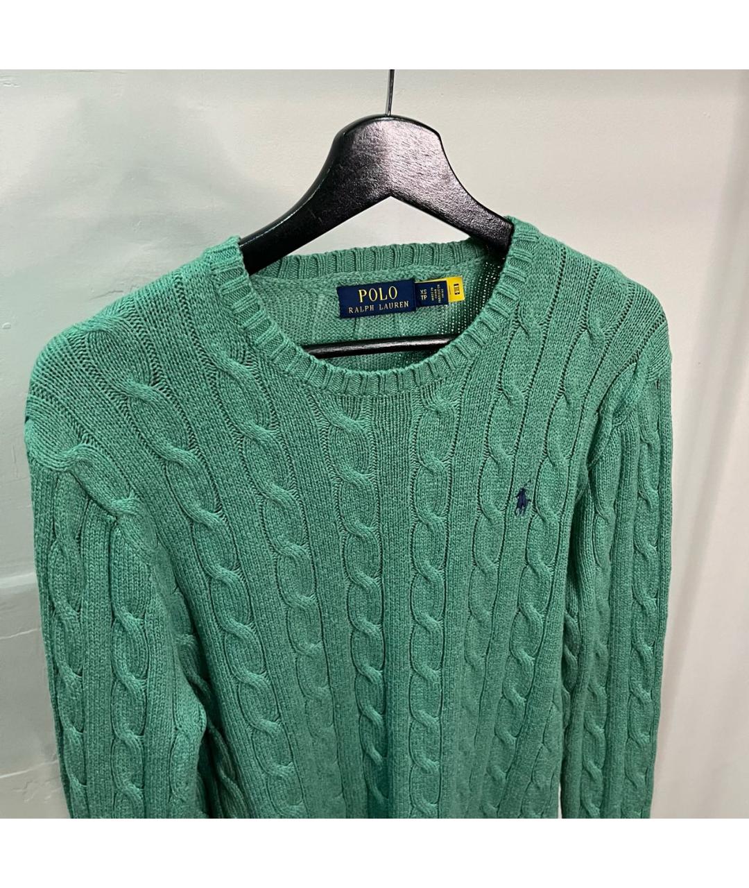 POLO RALPH LAUREN Зеленый хлопковый джемпер / свитер, фото 2