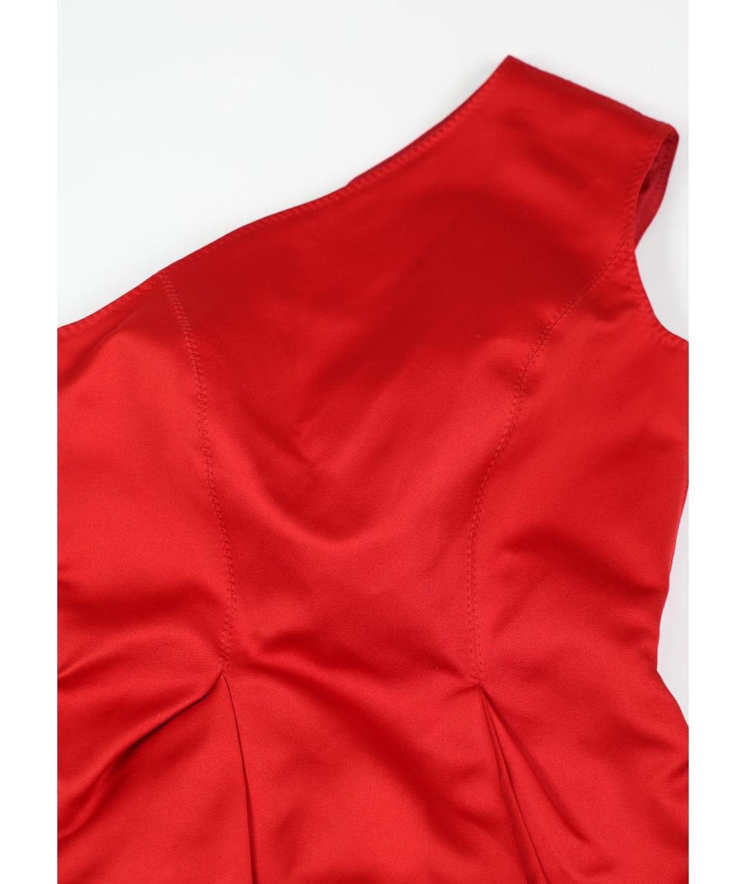 LANVIN Красное полиэстеровое коктейльное платье, фото 4
