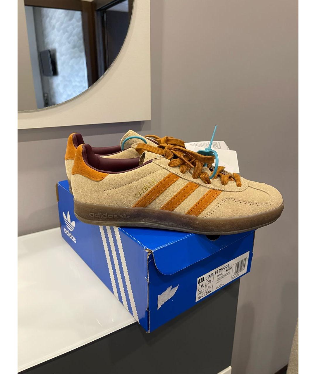 ADIDAS Бежевые замшевые кеды, фото 5