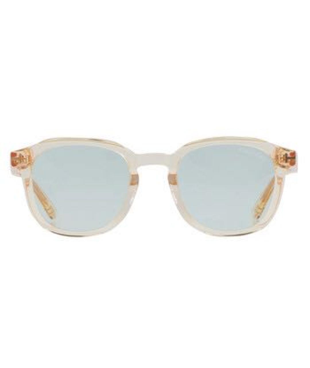 TOM FORD Золотые пластиковые солнцезащитные очки, фото 9