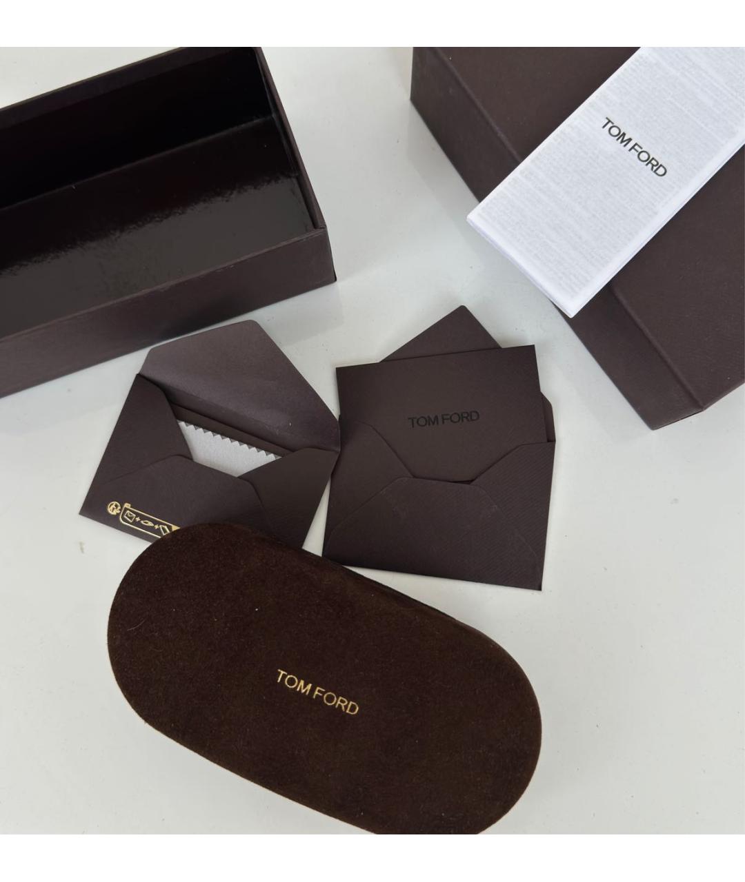 TOM FORD Золотые пластиковые солнцезащитные очки, фото 4