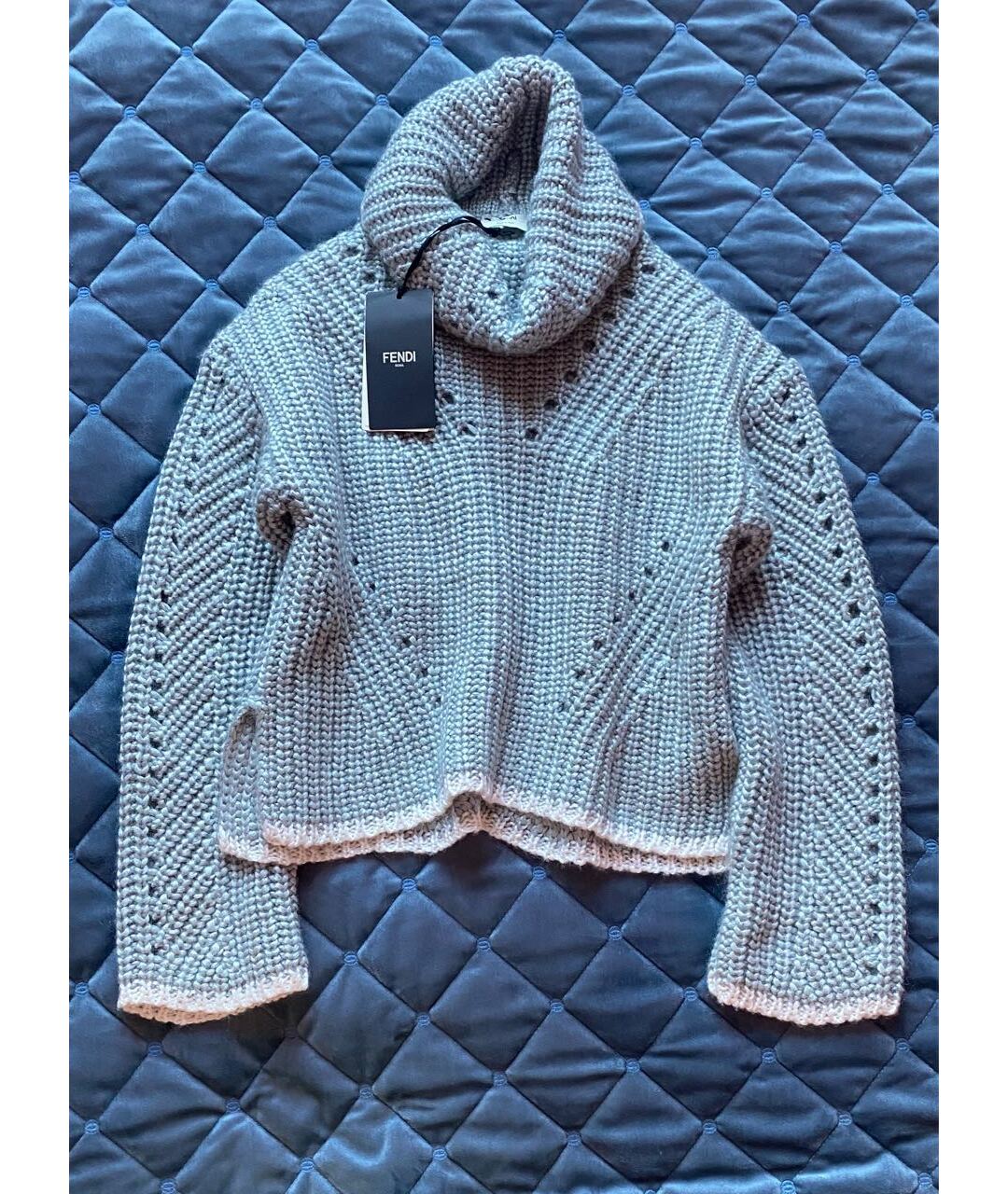 FENDI Серый кашемировый джемпер / свитер, фото 2