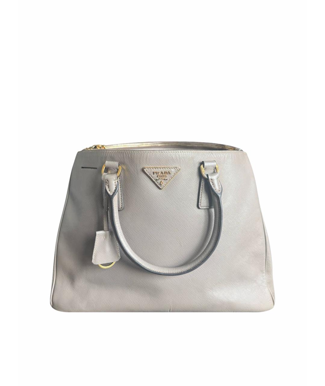 PRADA Серая кожаная сумка тоут, фото 1