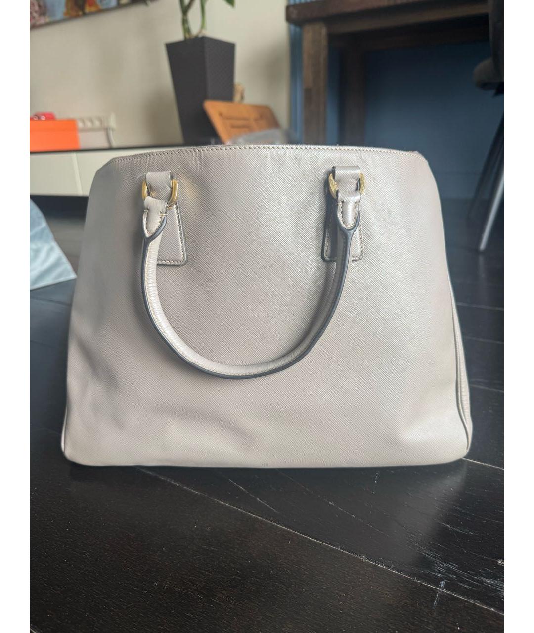 PRADA Серая кожаная сумка тоут, фото 2