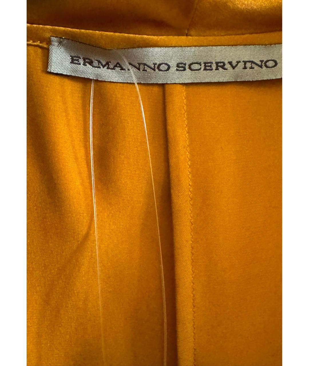 ERMANNO SCERVINO Оранжевая шелковая блузы, фото 3