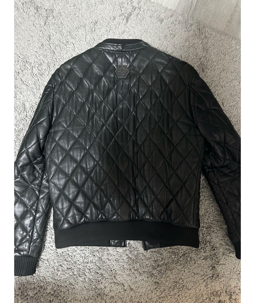 PHILIPP PLEIN Черная кожаная куртка, фото 2