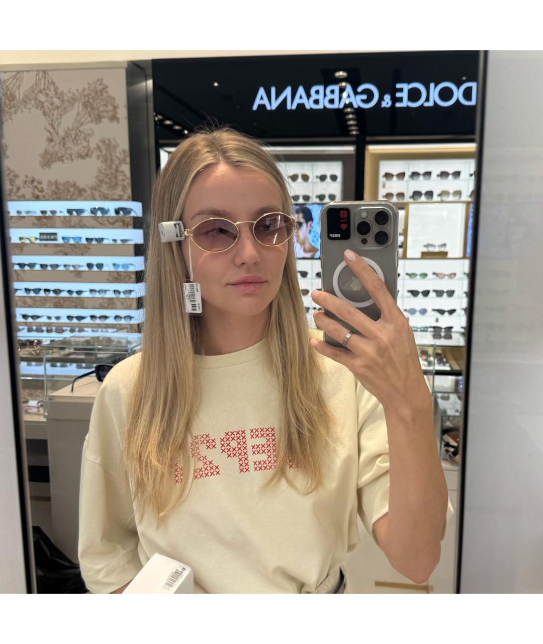 MIU MIU Золотые металлические солнцезащитные очки, фото 6