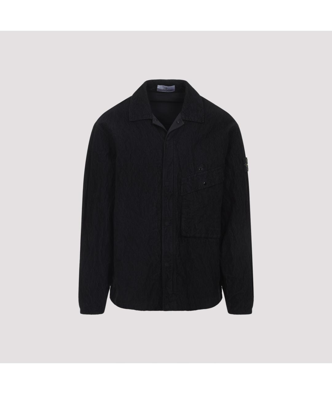STONE ISLAND Черная хлопковая кэжуал рубашка, фото 3