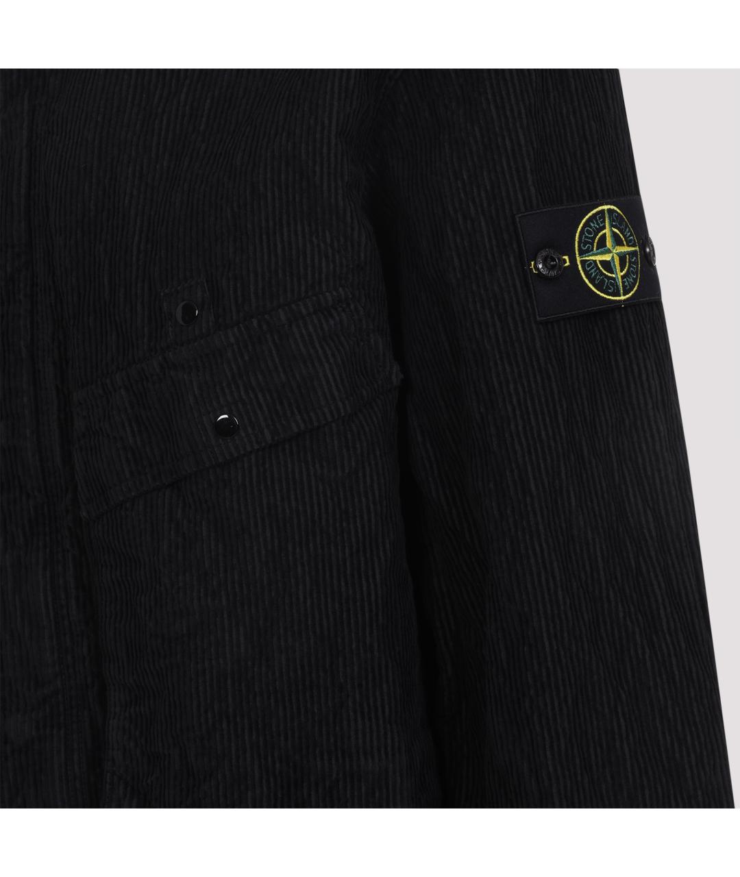 STONE ISLAND Черная хлопковая кэжуал рубашка, фото 5