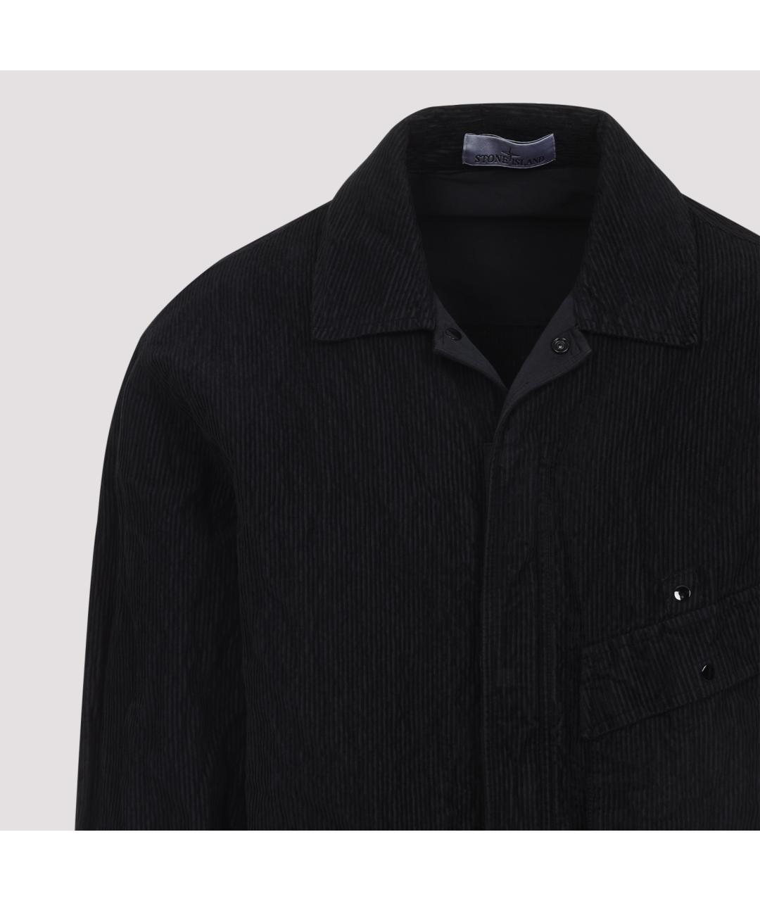 STONE ISLAND Черная хлопковая кэжуал рубашка, фото 6