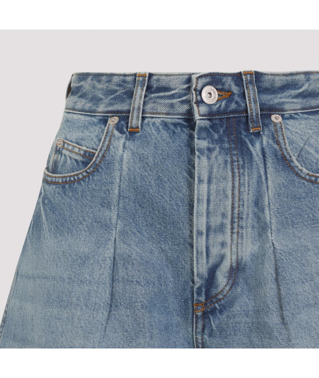 JACQUEMUS Голубые хлопковые прямые джинсы, фото 5