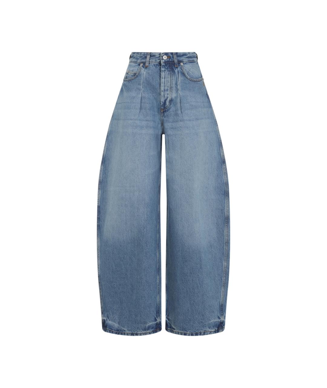 JACQUEMUS Голубые хлопковые прямые джинсы, фото 1