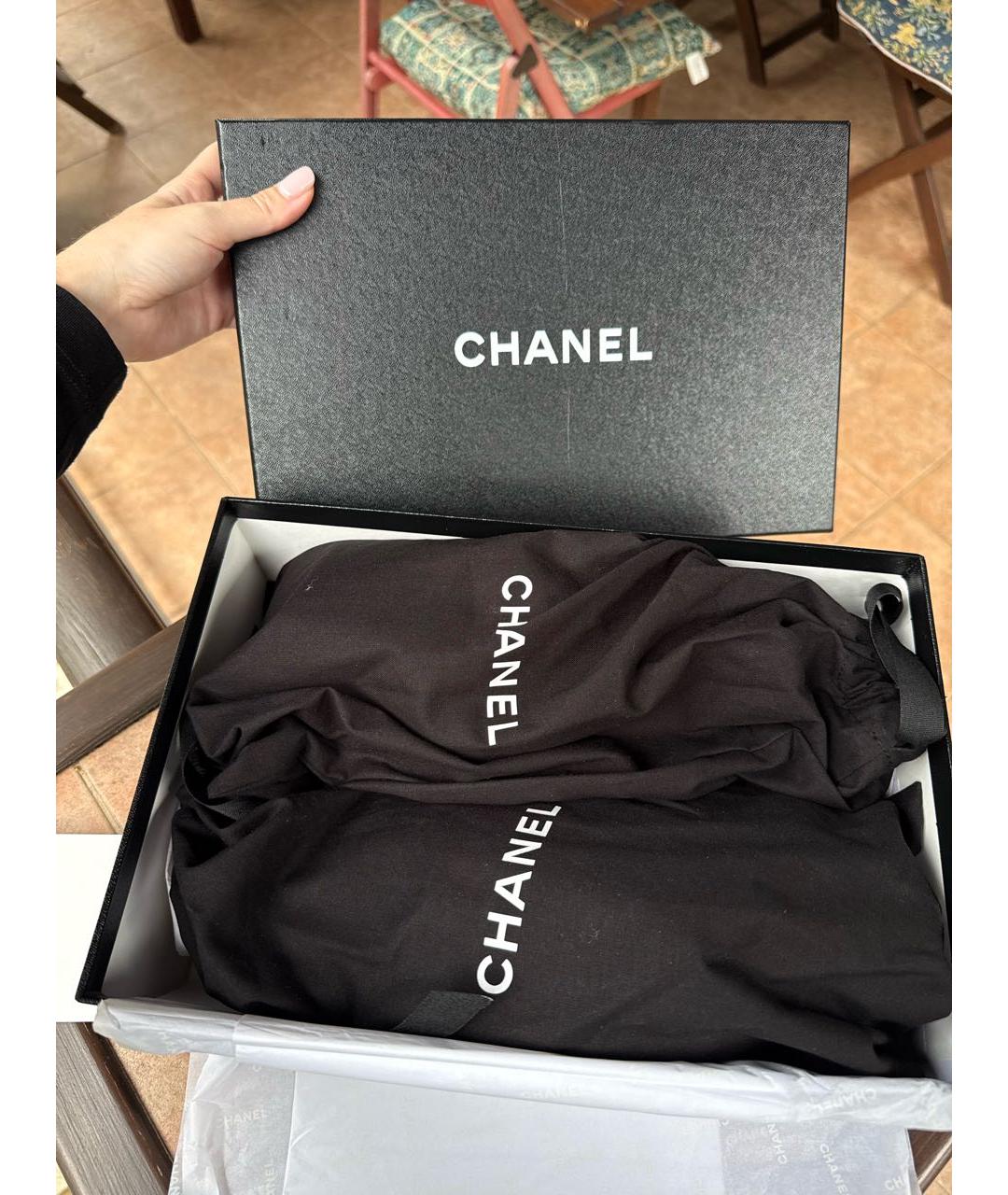 CHANEL Черные кожаные кеды, фото 6