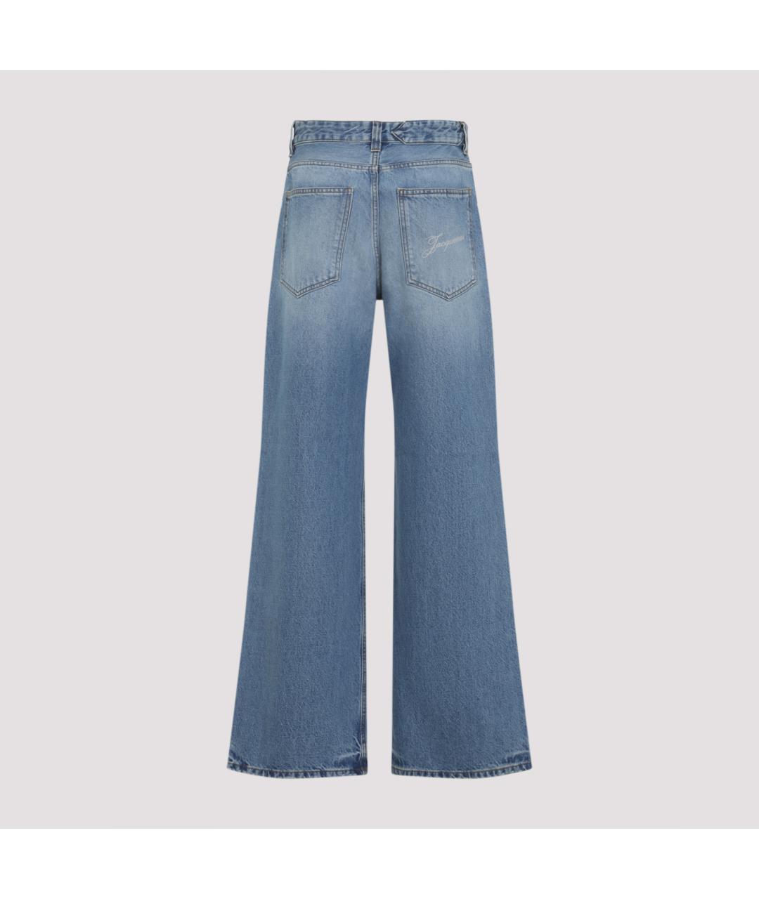 JACQUEMUS Голубые хлопковые джинсы клеш, фото 4