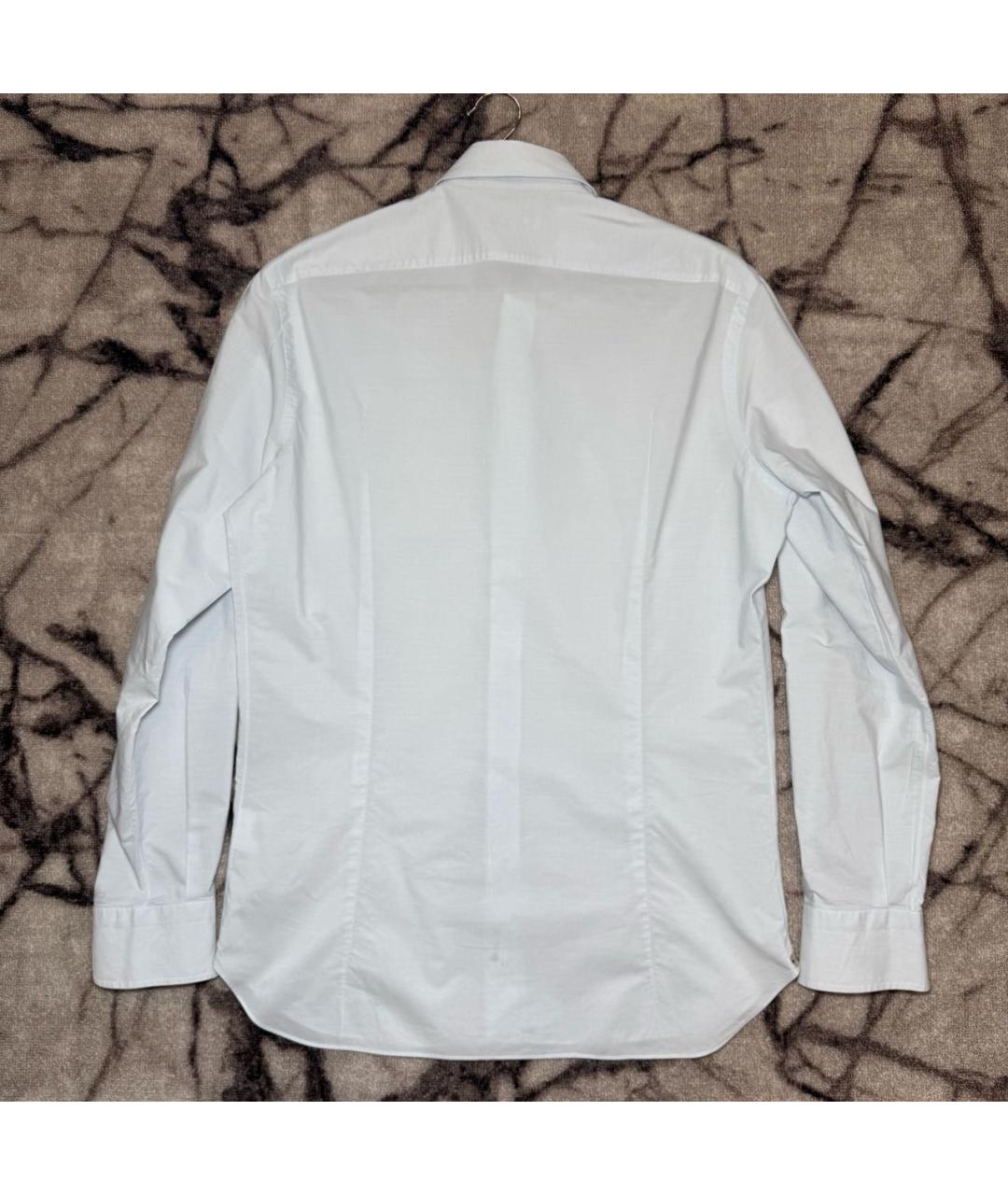 LORO PIANA Голубая хлопковая классическая рубашка, фото 2