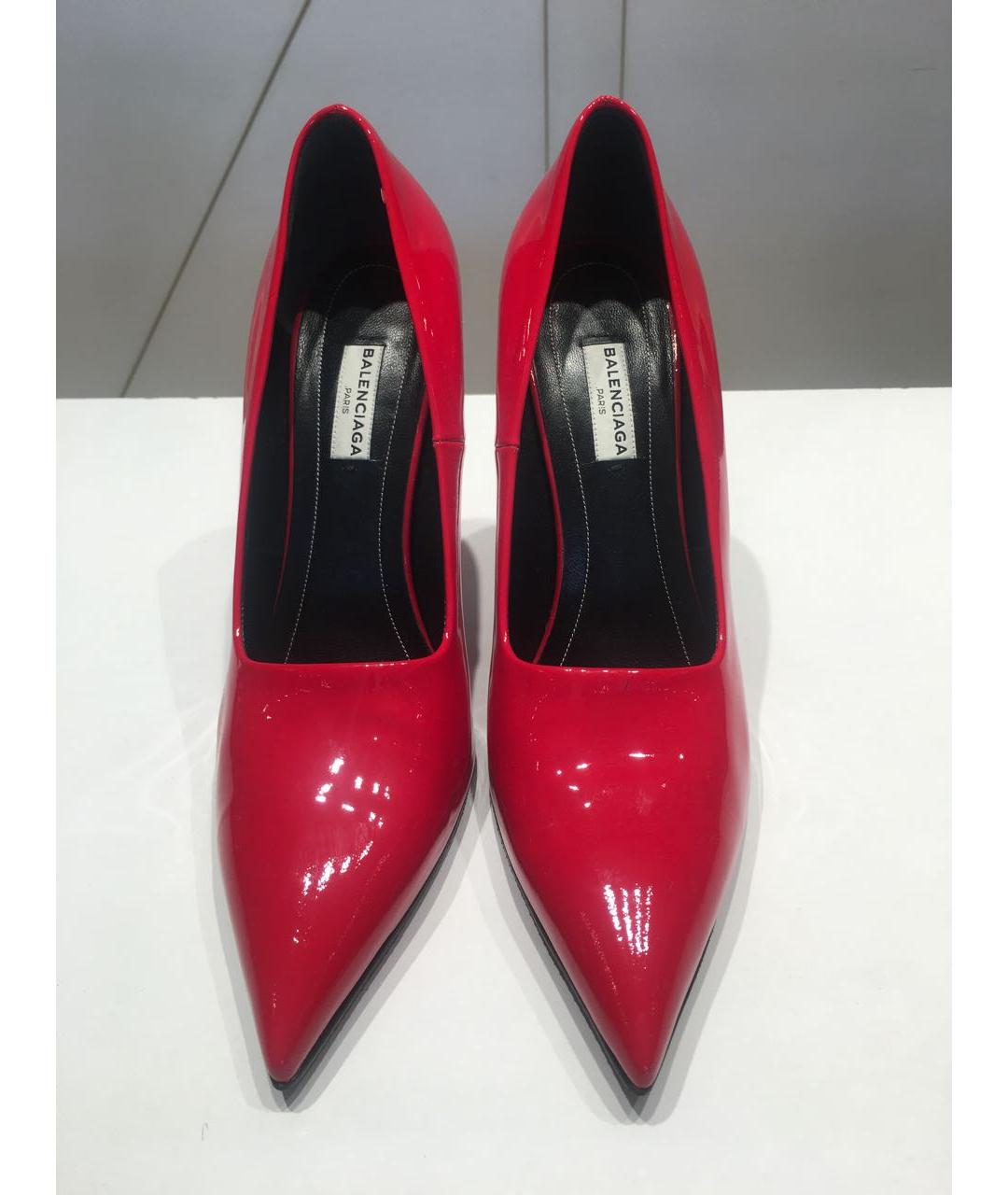 BALENCIAGA Красные туфли из лакированной кожи, фото 2