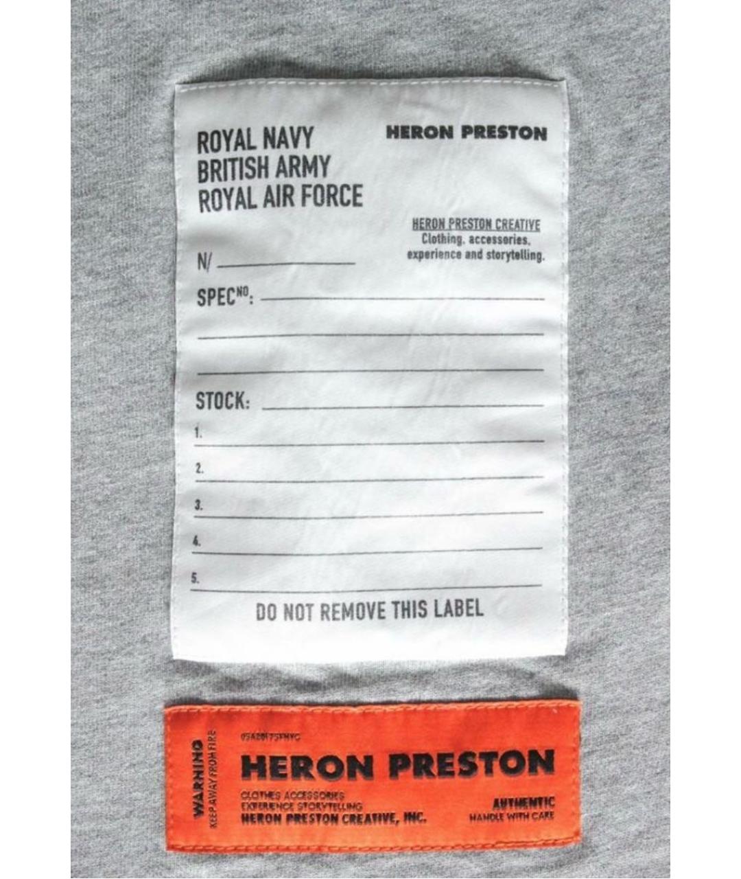 HERON PRESTON Серая хлопковая футболка, фото 5
