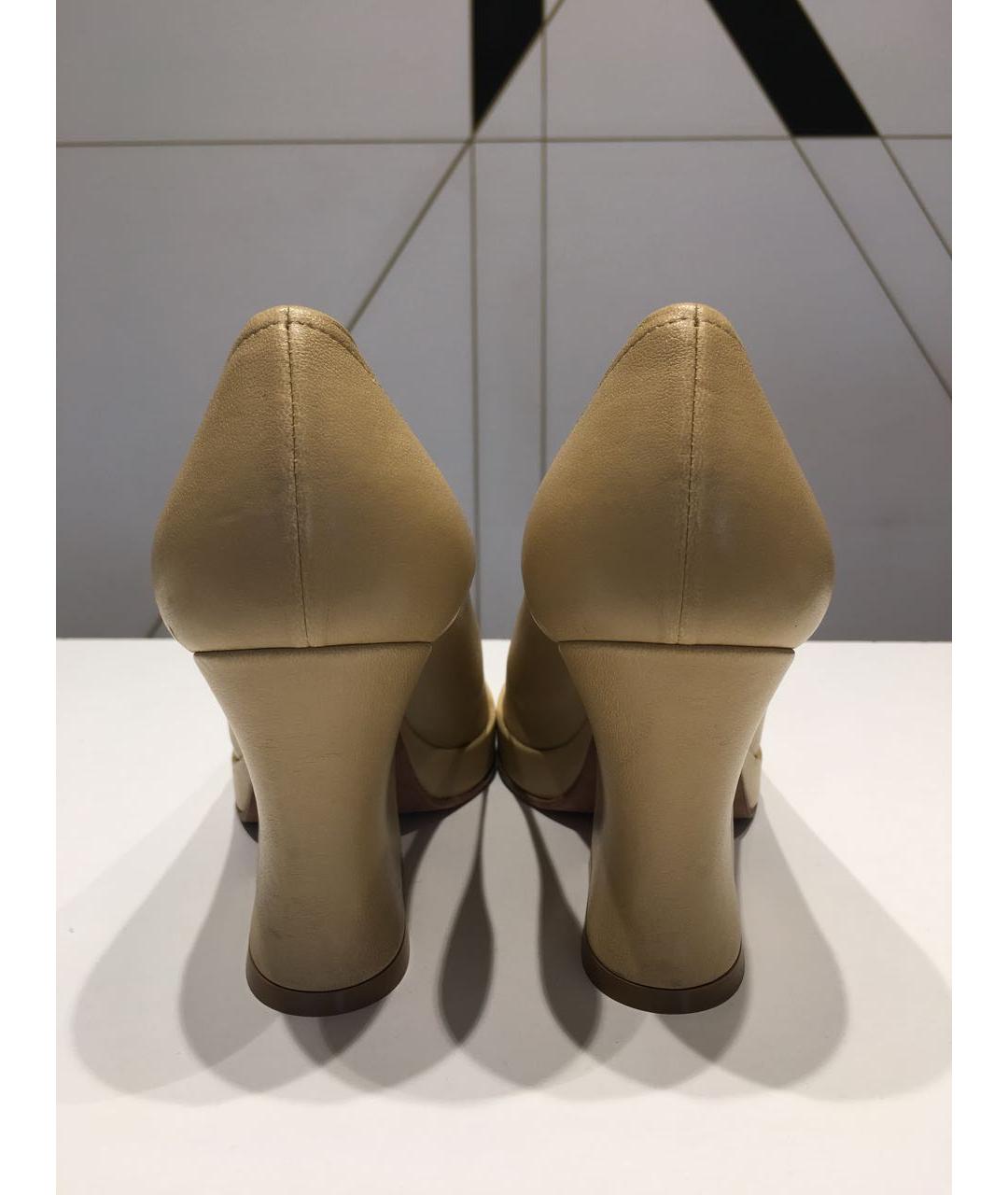 BOTTEGA VENETA Бежевые кожаные туфли, фото 3