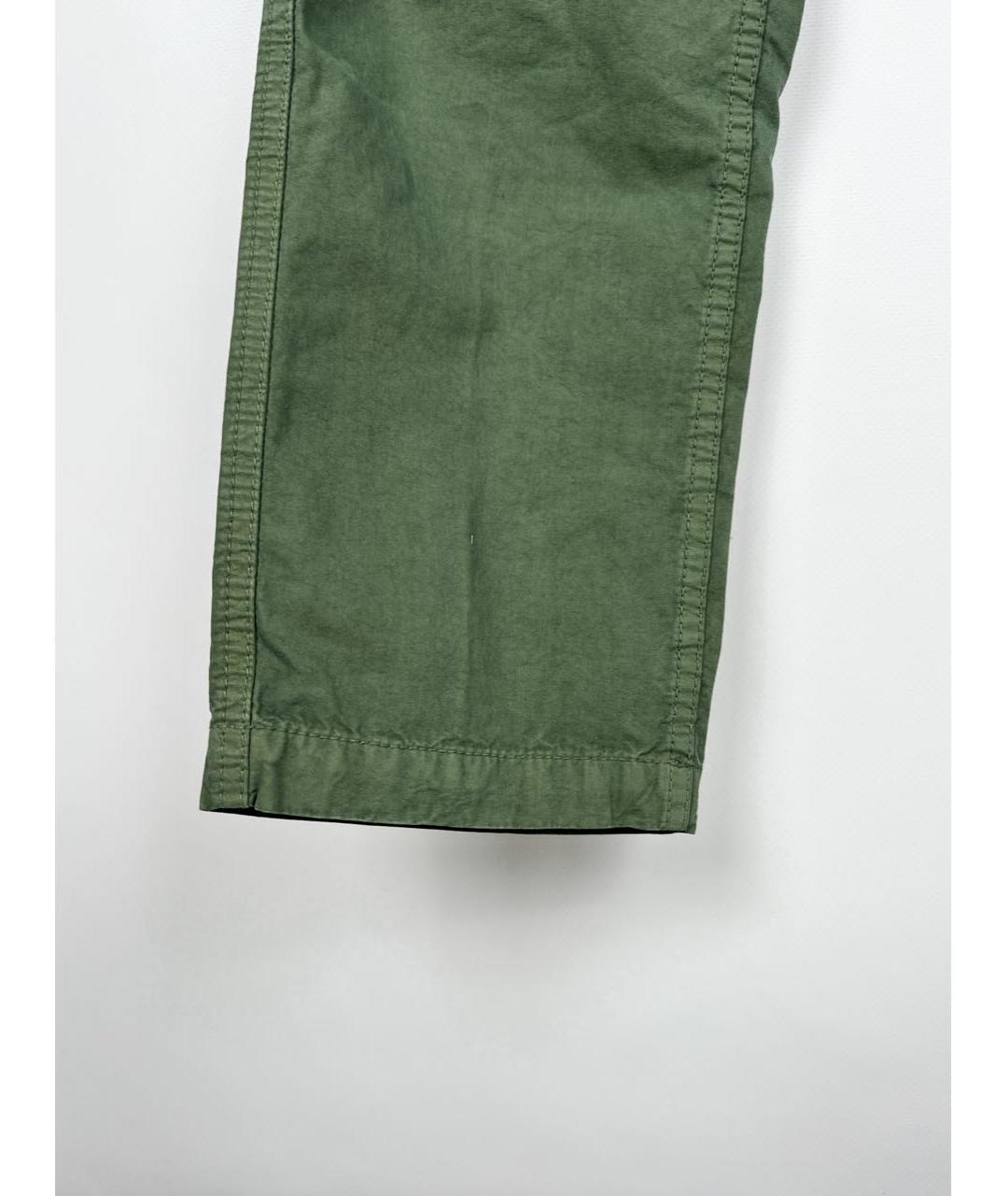 STONE ISLAND Зеленые хлопковые повседневные брюки, фото 5