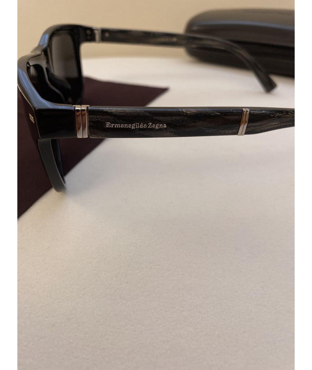 ERMENEGILDO ZEGNA XXX Черные пластиковые солнцезащитные очки, фото 2