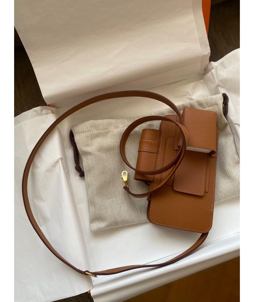 HERMES Коричневая кожаная сумка через плечо, фото 2