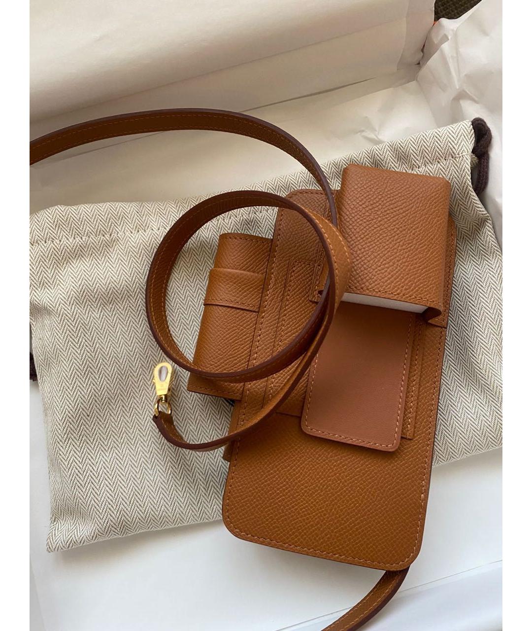 HERMES Коричневая кожаная сумка через плечо, фото 3