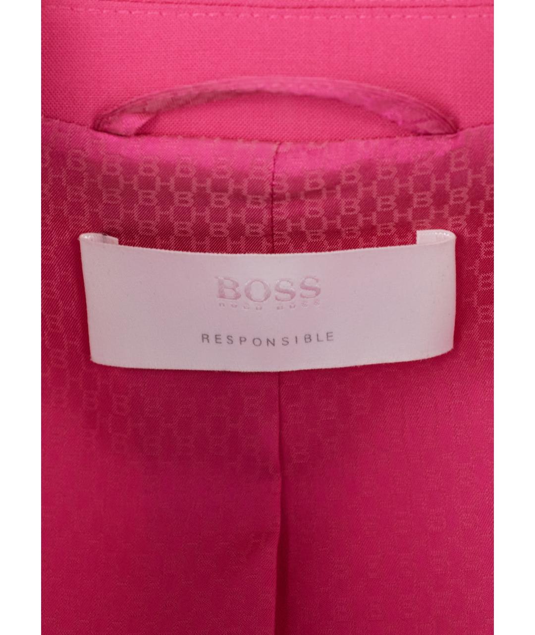 HUGO BOSS Розовый шерстяной жакет/пиджак, фото 3