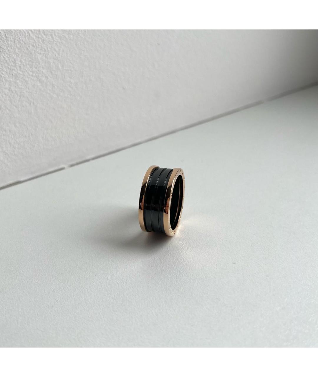 BVLGARI Черное кольцо из розового золота, фото 5