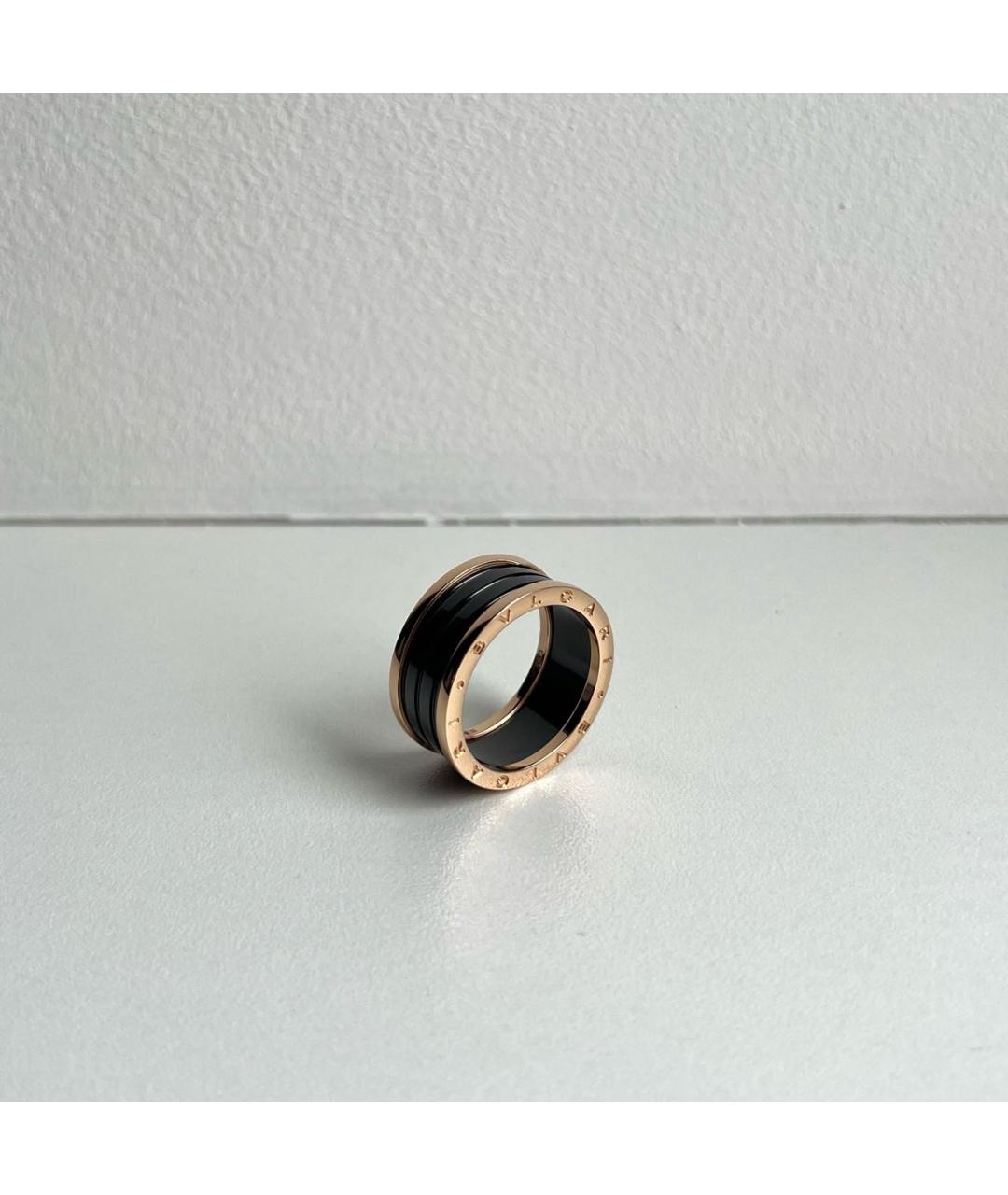BVLGARI Черное кольцо из розового золота, фото 6